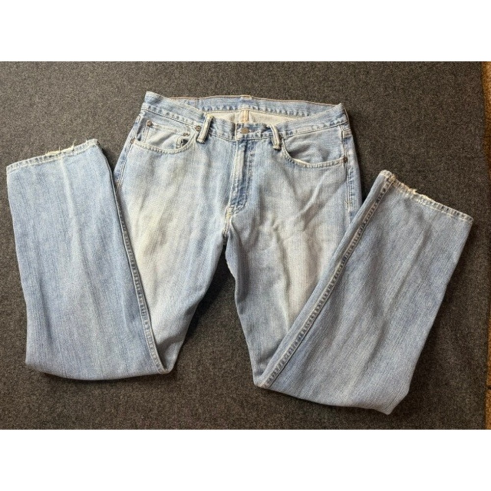 Polo Ralph Lauren Mens Straight Leg Light Wash Denim Jeans 33x30 Distressed